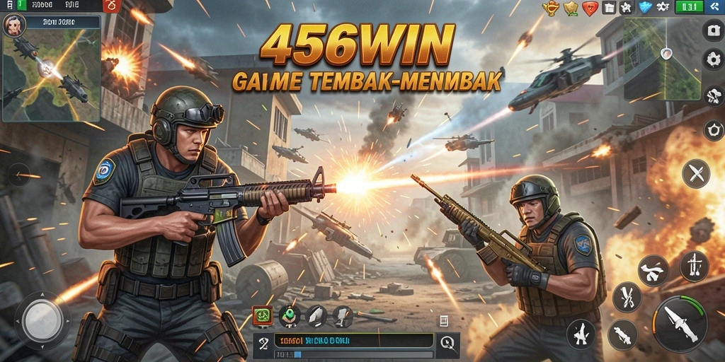 Tampilan gameplay 456WIN yang seru dalam pertempuran TPS.