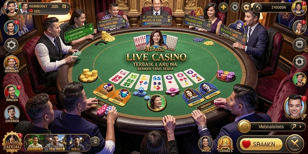 Tampilan gameplay Live Casino yang menarik dari ADG62 dengan dealer profesional.