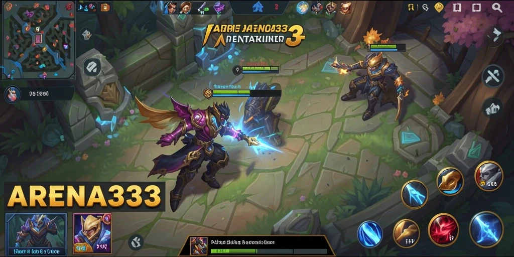 Tangkapan layar gameplay ARENA333 yang menampilkan pertarungan tim yang epik.
