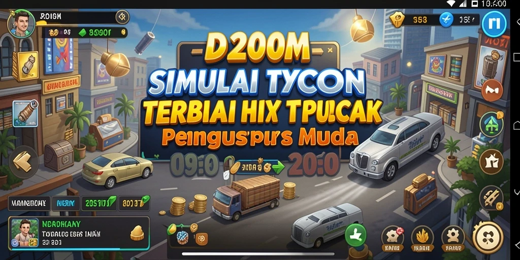 Screenshot gameplay D200M yang menampilkan keseruan bisnis Tycoon.
