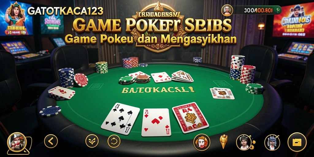 Tangkapan layar utama dari GATOTKACA123 menampilkan aksi permainan Poker yang seru.
