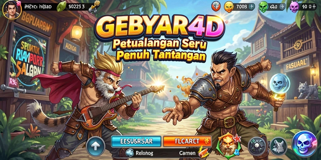 Tampilan gameplay GEBYAR4D dengan aksi petualangan seru.