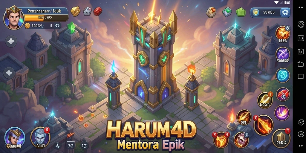 Tangkapan layar menampilkan aksi mendebarkan permainan Tower Defense.