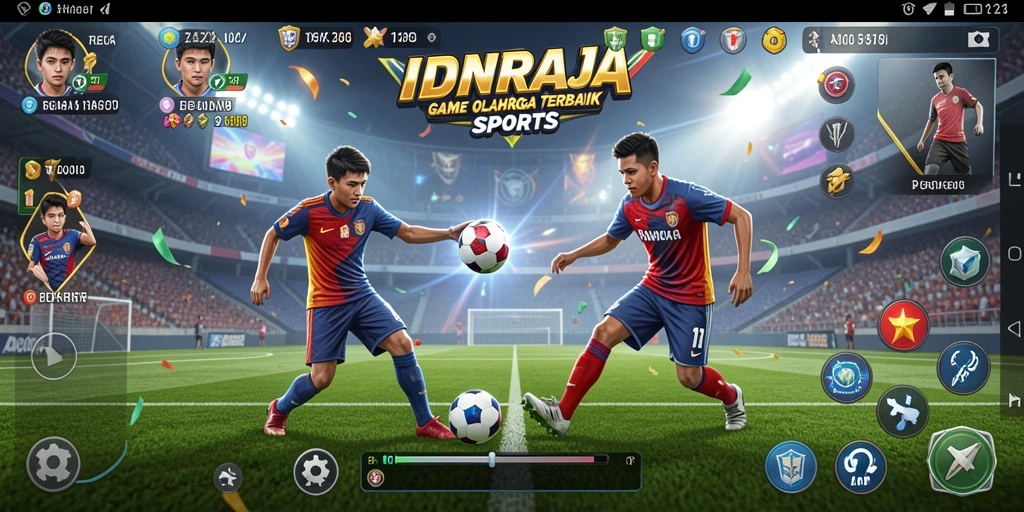 Tampilan screenshot IDNRAJA yang menampilkan gameplay seru olahraga.