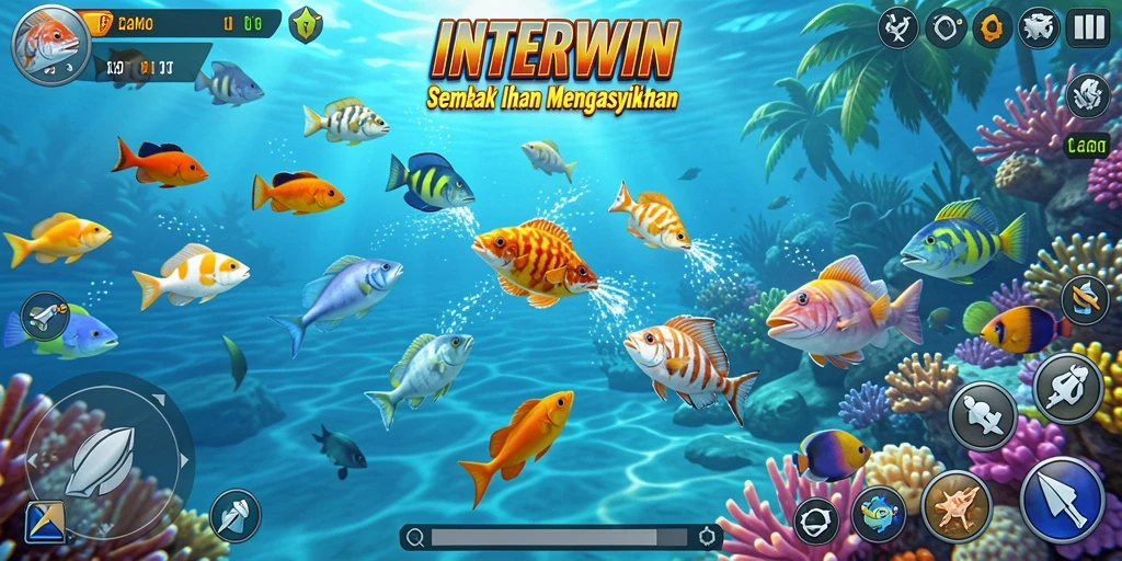 Tampilan gameplay seru Tembak Ikan di INTERWIN.