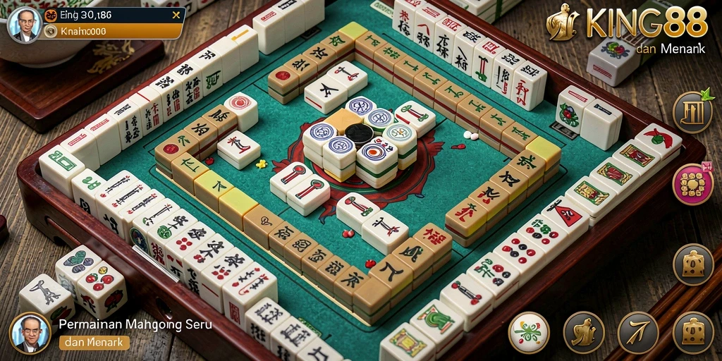 Tampilan gameplay menarik dari KING88 dengan berbagai level Mahjong.