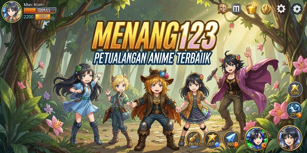 Tampilan gameplay menakjubkan dengan karakter anime ikonik.