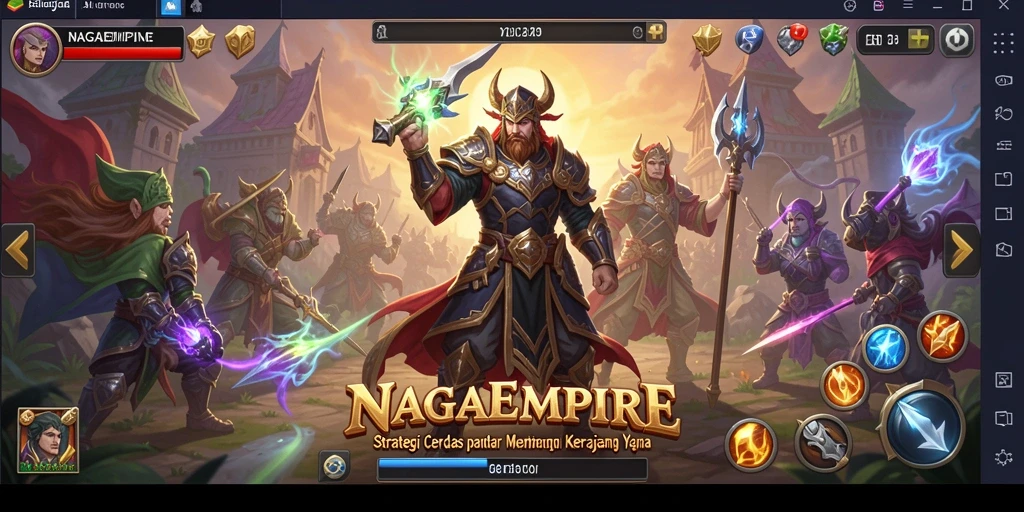 Tampilan screenshot menampilkan aksi strategi epik dalam NAGAEMPIRE.