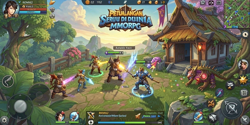 Screenshot gameplay REMI62 yang menggambarkan aksi seru dalam pertempuran.