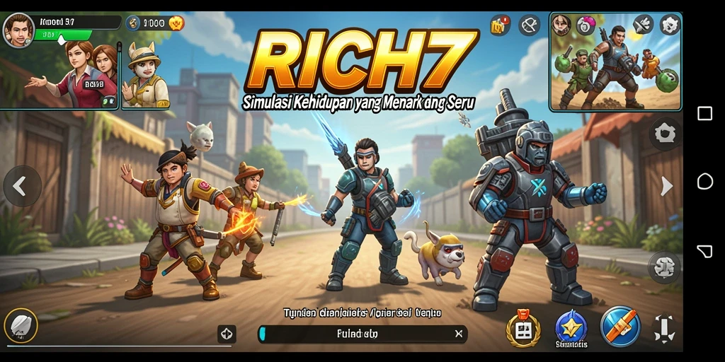 Tampilan gameplay RICH7 yang menarik dan interaktif.