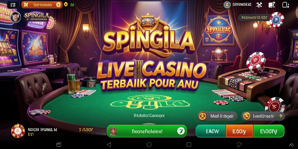 Screenshot gameplay Live Casino SPINGILA yang menampilkan dealer dan permainan nyata.