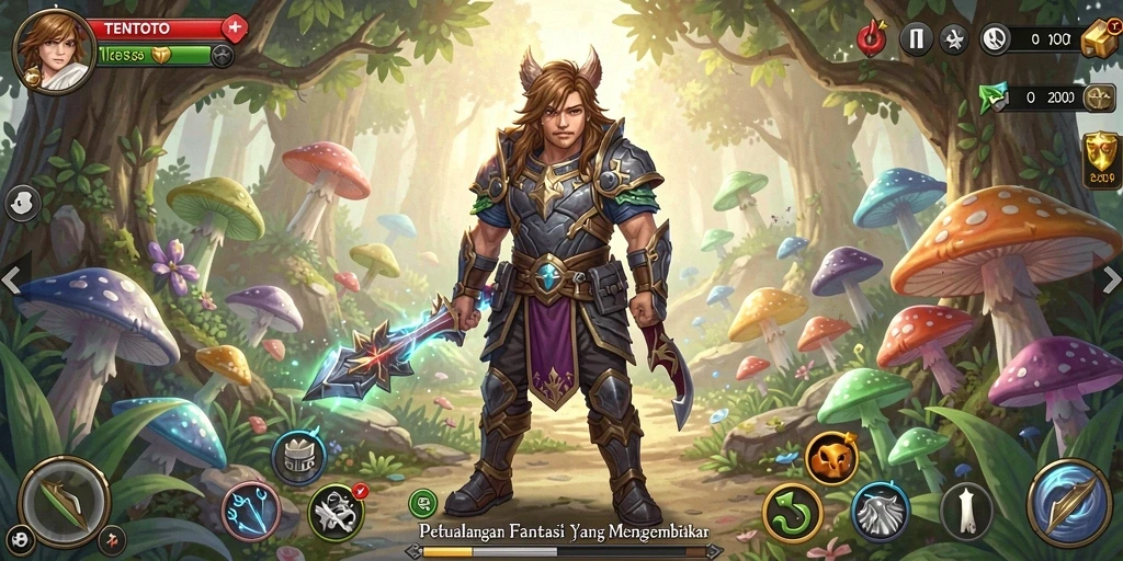 Tampilan gameplay seru dari TENTOTO, eksplorasi dunia yang luas.
