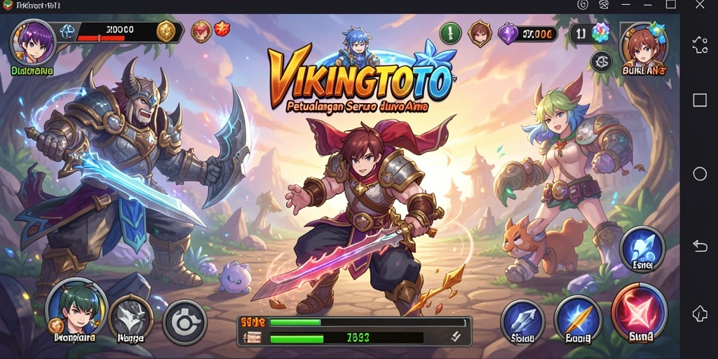 Tampilan gameplay interaktif di VIKINGTOTO yang penuh warna.
