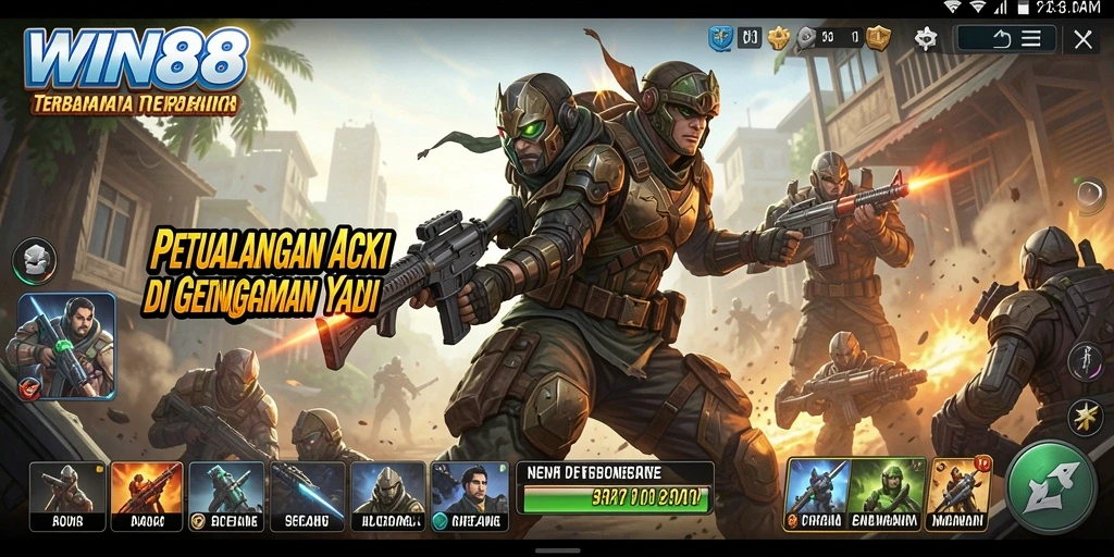 Menampilkan aksi menegangkan dari gameplay WIN88.