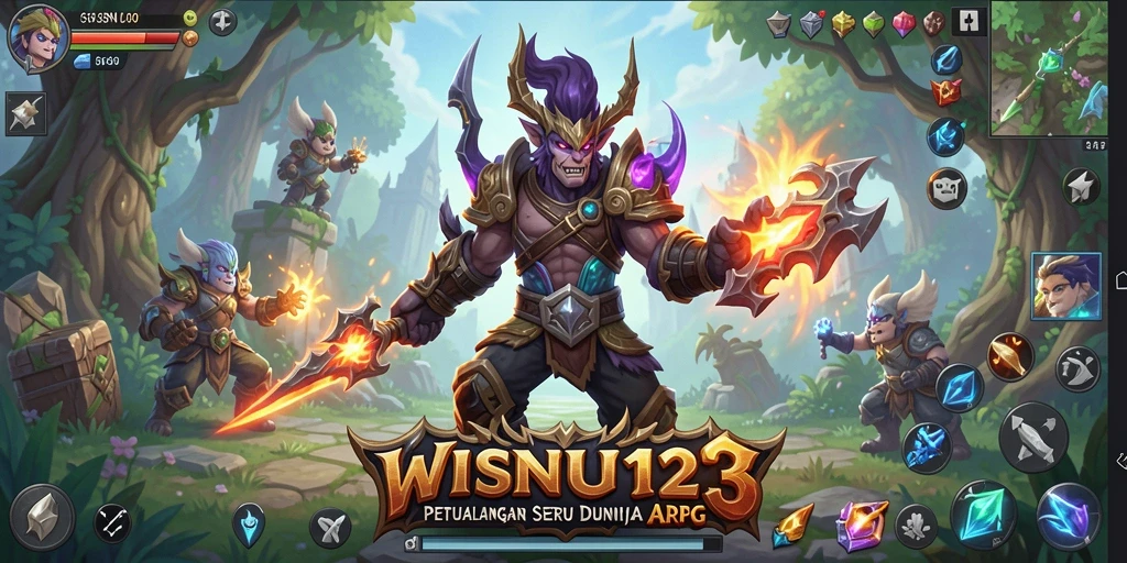 Gameplay dinamis WISNU123 dalam aksi menegangkan.